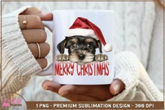 Merry Christmas Schnauzer png, Christmas Peeking Schnauzer Product Image 3