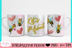 Let's Bee Friends Mug Wrap| Friendship mug design for kids Product Image 3