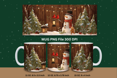 Christmas Mug Snowflakes Winter Mug Snowman Sublimation_215 Product Image 1