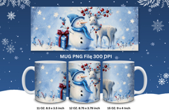 Christmas Mug Snowflakes Winter Mug Snowman Sublimation_221 Product Image 1