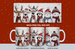 Christmas Mug Snowflakes Winter Mug Snowman Sublimation_224 Product Image 1