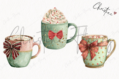 Brush Stroke Christmas Hot Cocoa Clipart | Preppy Christmas Product Image 3