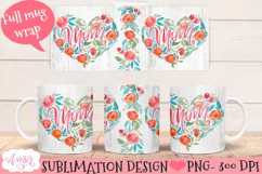 Mom mug wrap PNG| Mother's day sublimation design for mugs Product Image 2