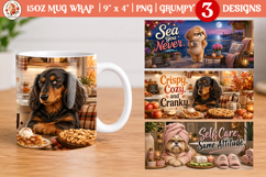 Funny grumpy dog 15oz mug wrap | 15oz mug sublimation Product Image 1