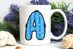 Winter Stripes Alphabet Clipart | Winter letters Png Product Image 9