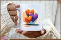 Watercolor Valentine Hearts, Valentine's Day hearts png Product Image 7
