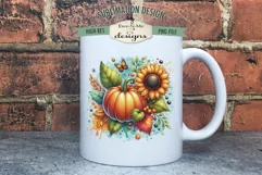Colorful Pumpkins Sunflowers Sublimation Designs | Fall PNG Product Image 6