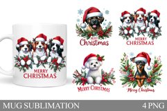 Christmas Dog Mug Design. Christmas Mug Sublimation Product Image 1