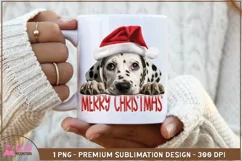 Merry Christmas Dalmatian png, Christmas Peeking Dalmatian Product Image 3