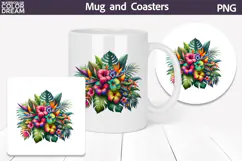 Tropical Flowers Clipart | Tropical Flowers Sublimation Product Image 3
