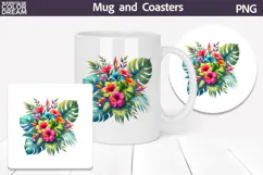 Tropical Flowers Clipart | Tropical Flowers Sublimation Product Image 3