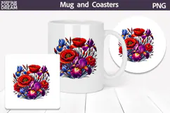 Poppy Iris Wildflower Clipart |Cornflowers Sublimation Product Image 2