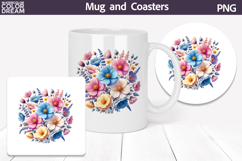 Pastel Wildflowers Clipart | Wildflowers Sublimation Product Image 3