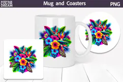Tropical Flowers Clipart | Tropical Flowers Sublimation Product Image 3