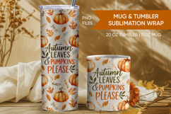 Autumn leaves pumpkin please, fall tumbler, pumpkin mug Product Image 1