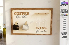 Coffee Mug and Wine Glass Holder Laser Cut | Wall Decor SVG Product Image 1