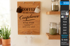Coffee Mug and Wine Glass Holder Laser Cut | Wall Decor SVG Product Image 1