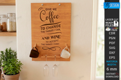 Mug and Wine Glass Holders Laser Cut Bundle | Wall Decor SVG Product Image 5