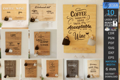 Mug and Wine Glass Holders Laser Cut Bundle | Wall Decor SVG Product Image 1