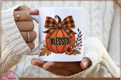 Blessed Pumpkin png, faux embroidered Autumn pumpkin Product Image 2