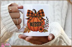 Blessed Pumpkin png, faux embroidered Autumn pumpkin Product Image 2