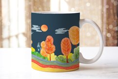 Mug autumn landscape sublimation watercolor