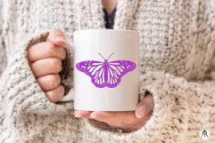 Monarch Butterfly Black Silhouette SVG PNG JPG Product Image 4