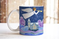 Mug Christmas angels watercolor sublimation