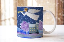 Mug Christmas angels watercolor sublimation