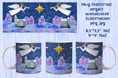 Mug Christmas angels watercolor sublimation