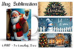 Christmas mug cup wrap sublimation printable designs Product Image 1