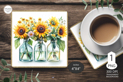 Mug coaster sunflowers| flowers Coaster Sublimation Product Image 1