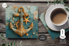 Anchor Mug coaster | Coaster Mug Sublimation | seashells Product Image 1