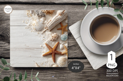 Seashells Mug coaster | Coaster Mug Sublimation | Starfish Product Image 1