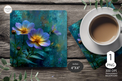 Mug coaster wildflowers| Mug Coaster Sublimation flowers Product Image 1