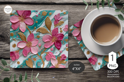 Mug coaster wildflowers| Mug Coaster Sublimation flowers Product Image 1