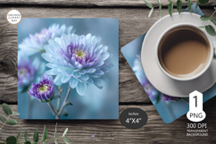 Mug coaster chrysanthemums wildflowers| Sublimaion| flora Product Image 1