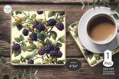 Mug coaster with blackberry|Blackberry Coaster Sublimation Product Image 1