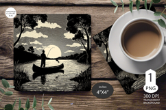 Fish on Mug coaster| Coaster Mug Sublimation| fisherman fish Product Image 1
