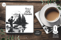 Fishing Mug coaster| Coaster Mug Sublimation| fisherman fish Product Image 1