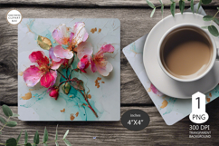 Mug coaster wildflowers| Mug Coaster Sublimation flowers Product Image 1