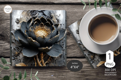 Mug coaster 3D lotus| Mug Coaster Sublimation flowers Product Image 1