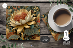 Mug coaster 3D sunflower| Mug Coaster Sublimation flowers Product Image 1