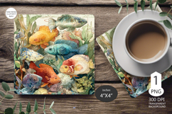 Marine fish Mug coaster| Coaster Mug Sublimation| seashells Product Image 1