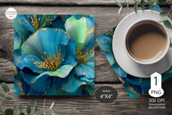 Mug coaster wildflowers| Mug Coaster Sublimation flowers Product Image 1