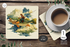Fish on Mug coaster| Coaster Mug Sublimation| fisherman fish Product Image 1