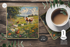 Cow Mug coaster| Coaster Mug Sublimation Product Image 1