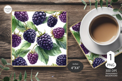 Mug coaster with blackberry|Blackberry Coaster Sublimation Product Image 1