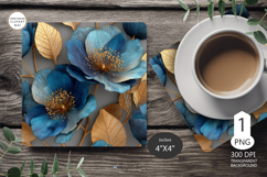 Mug coaster wildflowers| Mug Coaster Sublimation flowers Product Image 1