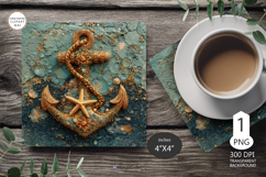 Anchor Mug coaster | Coaster Mug Sublimation | seashells Product Image 1